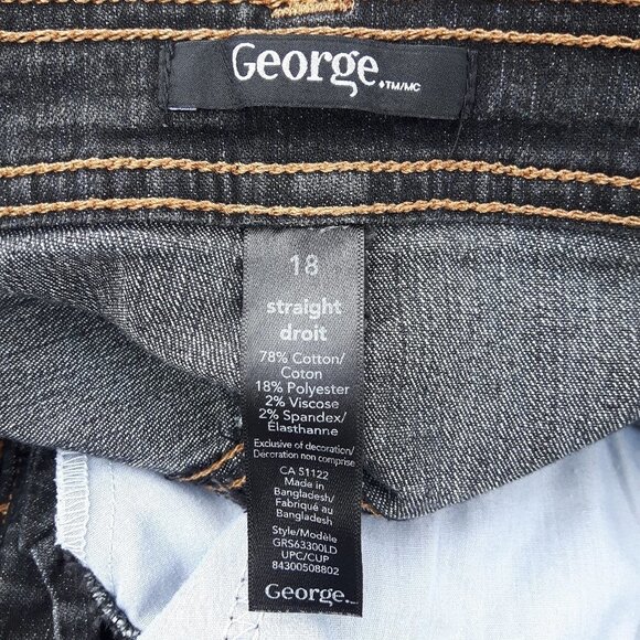 GEORGE Straight Leg Dark Wash Women's Size 16 Jeans - Picture 2 of 5
